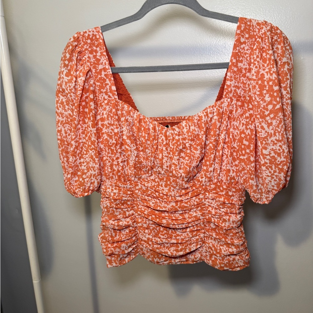 Abercrombie & Fitch Orange Patterned Blouse